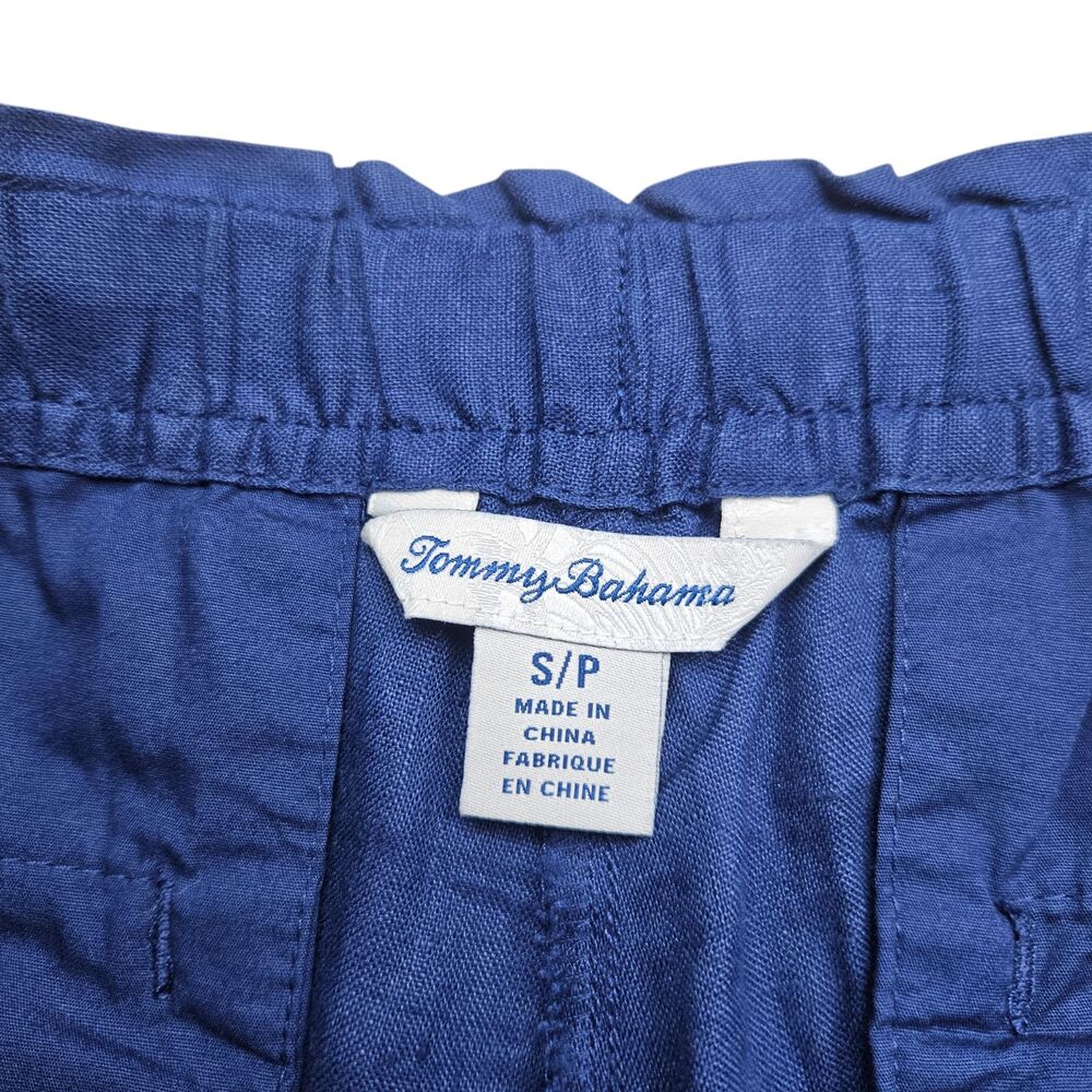Tommy Bahama Womens Small Blue Linen Cargo Pants Drawstring Crop Summer Resort - Picture 4 of 10